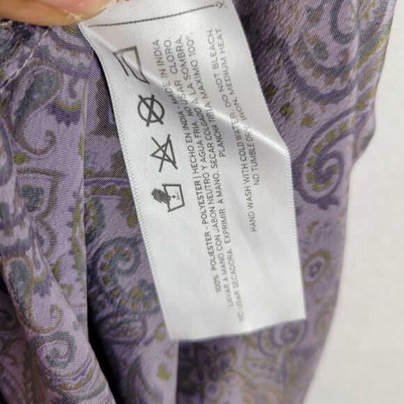 Mamey Womens Tank Cover Up Midi Slip Dress Size Medium Purple Paisley Pattern - Picture 3 of 7